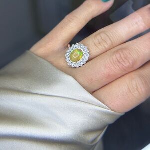Genuine natural Fire Opal in 925 sterling silver ring